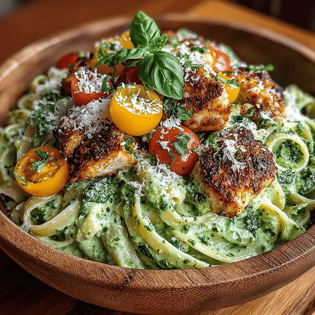 Creamy Avocado Chicken Pasta is not just another pasta dish; it’s a vibrant and health-conscious meal that is quickly becoming a favorite among home cooks and food enthusiasts alike. This dish stands out due to its luscious avocado sauce, which replaces traditional heavy cream, offering a velvety texture without the guilt. Combining tender chicken, perfectly cooked pasta, and a rich, green sauce, this recipe is sure to please even the pickiest eaters, making it an excellent choice for family dinners or impressing guests.