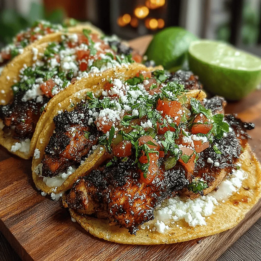 Embrace the vibrant flavors of Mexico with our Sizzling Grilled Chicken Street Tacos recipe. These delightful tacos are not just a dish; they are an experience that captures the essence of Mexican street food. Perfect for casual gatherings or a quick weeknight dinner, Sizzling Grilled Chicken Street Tacos combine juicy marinated chicken with an array of fresh toppings, all nestled in warm tortillas. This guide will take you through each step, ensuring that your tacos are bursting with flavor and sure to impress anyone at your table.