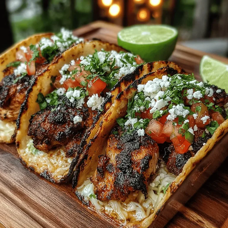 Embrace the vibrant flavors of Mexico with our Sizzling Grilled Chicken Street Tacos recipe. These delightful tacos are not just a dish; they are an experience that captures the essence of Mexican street food. Perfect for casual gatherings or a quick weeknight dinner, Sizzling Grilled Chicken Street Tacos combine juicy marinated chicken with an array of fresh toppings, all nestled in warm tortillas. This guide will take you through each step, ensuring that your tacos are bursting with flavor and sure to impress anyone at your table.
