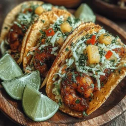 When it comes to vibrant, mouthwatering dishes that evoke the warmth of the tropics, Tropical Shrimp Fiesta Tacos stand out as a delightful choice. This dish combines tender, marinated shrimp with a zesty pineapple slaw, all nestled within soft tortillas, creating a tantalizing experience for the taste buds. Each bite bursts with fresh, bold flavors that transport you to sun-kissed beaches, making it the perfect meal for summer gatherings or a cozy night in.
