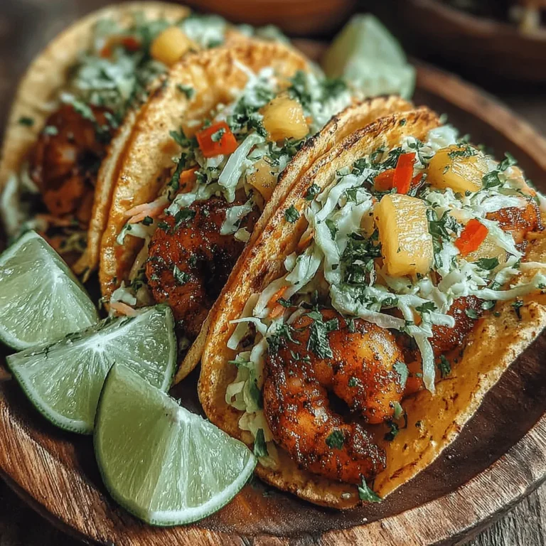 When it comes to vibrant, mouthwatering dishes that evoke the warmth of the tropics, Tropical Shrimp Fiesta Tacos stand out as a delightful choice. This dish combines tender, marinated shrimp with a zesty pineapple slaw, all nestled within soft tortillas, creating a tantalizing experience for the taste buds. Each bite bursts with fresh, bold flavors that transport you to sun-kissed beaches, making it the perfect meal for summer gatherings or a cozy night in.