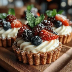 Indulging in a delicious dessert doesn’t have to be complicated, especially when it involves these delightful Mini Berry Ice Cream Tarts. This recipe is a celebration of fresh flavors, featuring a crunchy almond flour crust, a sweet and tangy berry filling, and creamy vanilla ice cream. Ideal for summer gatherings or as a refreshing treat on a warm day, these mini tarts are not only visually appealing but also easy to make. With their vibrant colors and harmonious blend of textures, they promise to impress your guests or simply satisfy your sweet tooth.