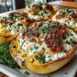 Before diving into the preparation of the Creamy Spaghetti Squash Alfredo Boats, preheating your oven is a crucial first step. Setting your oven to 400°F (200°C) allows it to reach the right temperature for roasting the spaghetti squash effectively. Proper oven temperature is vital as it ensures even cooking and caramelization, which enhances the flavor of the squash. A well-preheated oven helps achieve that perfect tender texture while creating a beautifully roasted exterior.