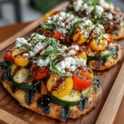As the warm summer months approach, the allure of outdoor cooking becomes irresistible. Among the myriad of options available, Grilled Veggie Fiesta Flatbreads stand out as a vibrant, nutritious, and satisfying meal ideal for summer gatherings or quick weeknight dinners. This dish combines a colorful array of freshly grilled vegetables with tangy feta cheese, creating a delightful explosion of flavors that is sure to please guests and family alike. The convenience of preparation, along with their eye-catching presentation, makes these flatbreads a favorite among both novice and experienced cooks.