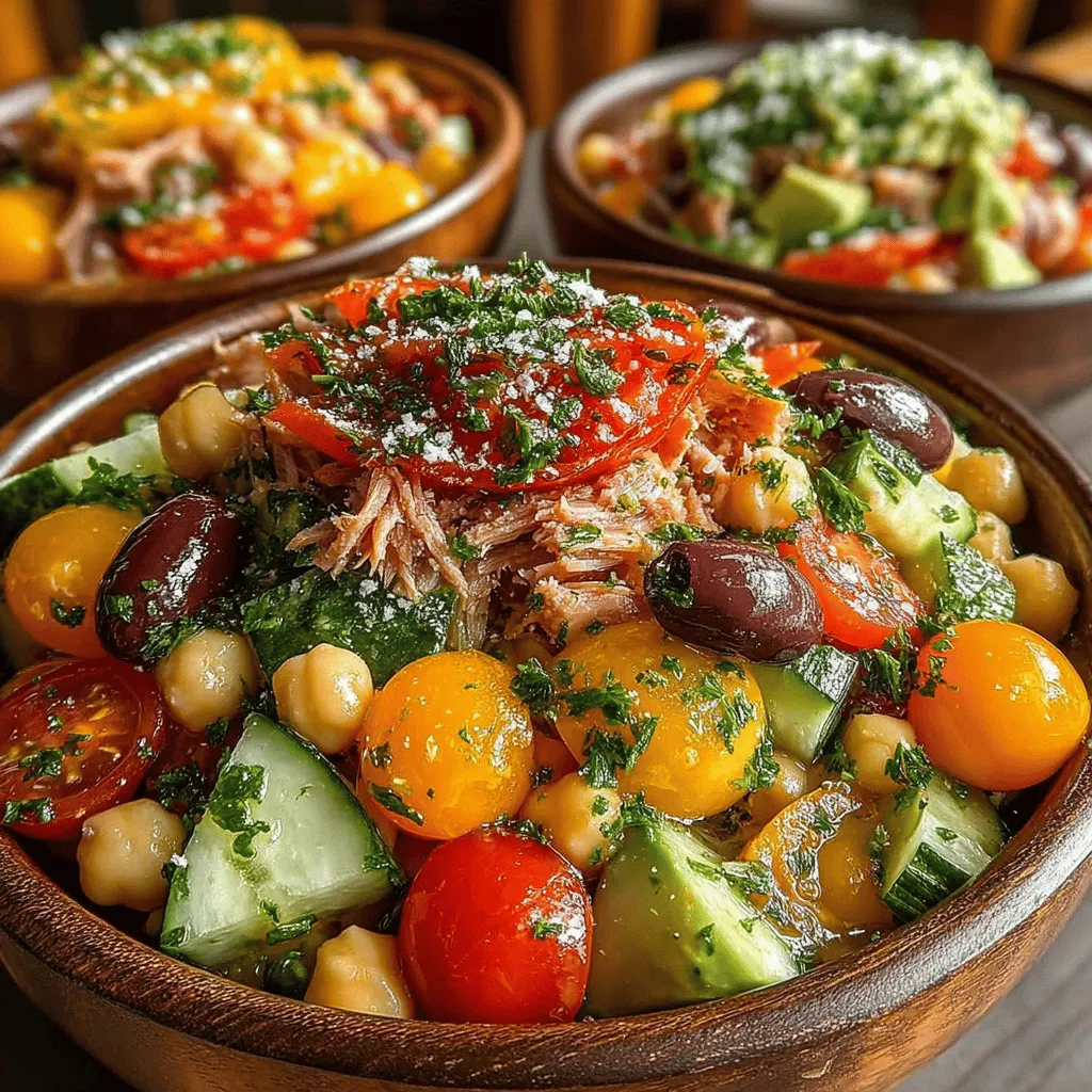 A salad is only as good as its vegetables, and for the Tuna Chickpea Summer Salad, choosing the right ones can elevate your dish significantly. Start with fresh, vibrant vegetables that are in season. Options like ripe tomatoes, crisp cucumbers, and sweet bell peppers not only add color but also bring various textures and flavors to the mix.