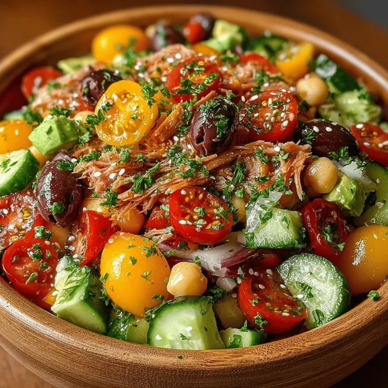 A salad is only as good as its vegetables, and for the Tuna Chickpea Summer Salad, choosing the right ones can elevate your dish significantly. Start with fresh, vibrant vegetables that are in season. Options like ripe tomatoes, crisp cucumbers, and sweet bell peppers not only add color but also bring various textures and flavors to the mix.