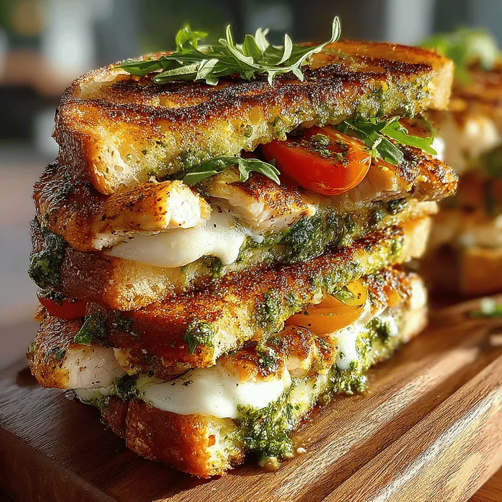 Basil Pesto Chicken & Tomato Sandwiches are a delightful culinary creation that combines the vibrant flavors of homemade basil pesto, succulent chicken, and fresh tomatoes, all encased in crusty bread. This sandwich is not just a meal; it's an experience that captures the essence of summer with every bite. Perfect for a quick lunch, a satisfying dinner, or a charming picnic treat, this recipe is a versatile choice that showcases the best of seasonal produce and fragrant herbs.