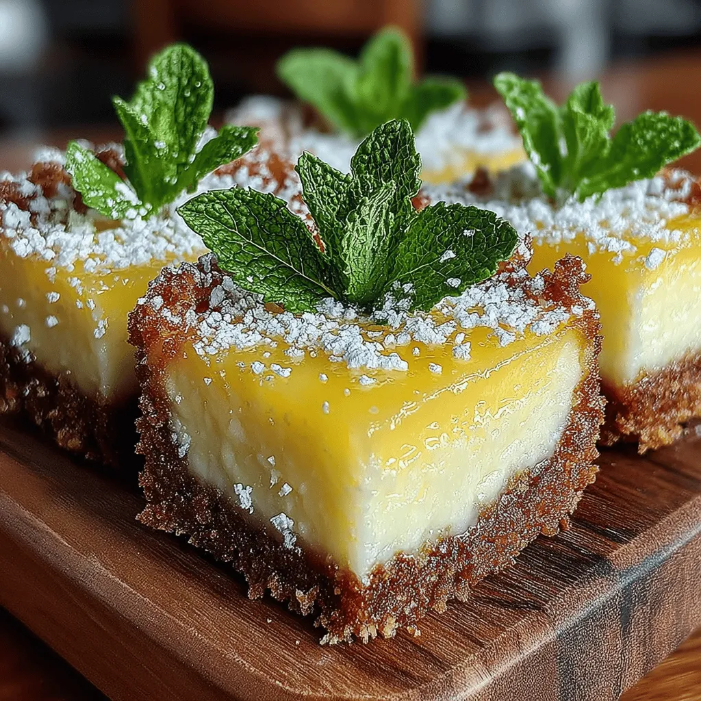 When preparing your Zesty Lemon Chill Bars, the key to success lies in the right combination of ingredients and careful baking. Once you have whisked together the filling, you’ll pour it onto your pre-baked crust. It's essential to bake the bars until the filling is set, but not fully firm. This results in a creamy texture that melts in your mouth.