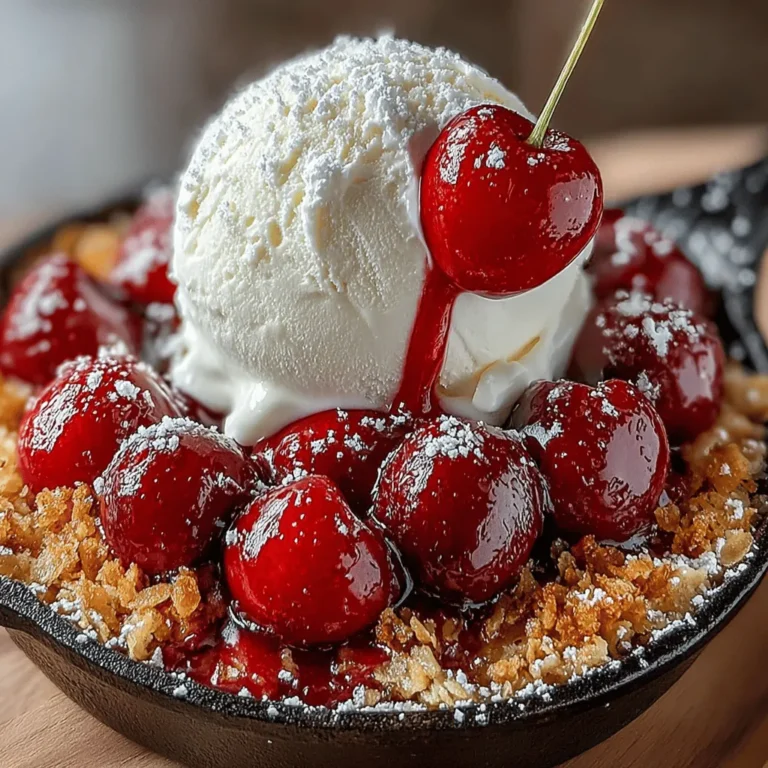 Crispy Cherry Crisp is a dessert that effortlessly combines the sweet and tart notes of cherries with a delectable, crunchy topping. This classic dish offers a delightful contrast in textures, making it a favorite among dessert lovers. The beauty of this recipe lies not only in its taste but also in its versatility; whether you opt for fresh cherries during the peak of summer or frozen cherries when they’re out of season, you can enjoy this sweet treat year-round. Perfect for gatherings, cozy family dinners, or simply indulging in some self-care, Crispy Cherry Crisp is a dessert that never disappoints.