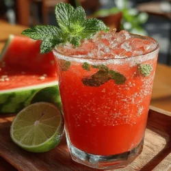 To create the ultimate Watermelon Coconut Refresher, start by blending the key ingredients to achieve that perfect smooth consistency. Begin by cutting the watermelon into cubes and placing them in your blender. If your watermelon is particularly juicy, you may want to remove some of the excess juice before blending to avoid a watery drink.