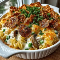 The Classic Tuna Melt Casserole is a delightful dish that seamlessly combines comfort food with convenience, making it a go-to choice for busy weeknights or family gatherings. This rich and creamy casserole features tender macaroni, savory tuna, and a blend of cheeses, all baked to perfection. With minimal preparation and cooking time, this recipe is ideal for anyone looking to whip up a satisfying meal that the whole family will love. In this article, we will explore the ingredients, preparation steps, and the delectable flavors that make this casserole a standout addition to your recipe collection.