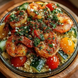 Salads have long been celebrated as a cornerstone of healthy eating, offering a versatile canvas for flavors, textures, and nutrients. They can serve as a light lunch, a side dish, or even a main course, making them a popular choice for a variety of occasions, from casual picnics to elegant dinner parties. One such standout salad that captures the essence of freshness and satisfying flavors is the Zesty Lemon Garlic Couscous Salad with Shrimp. This delightful dish combines the bright, zesty notes of lemon, the succulent taste of shrimp, and a medley of colorful vegetables, creating a refreshing meal that is both nutritious and appealing.