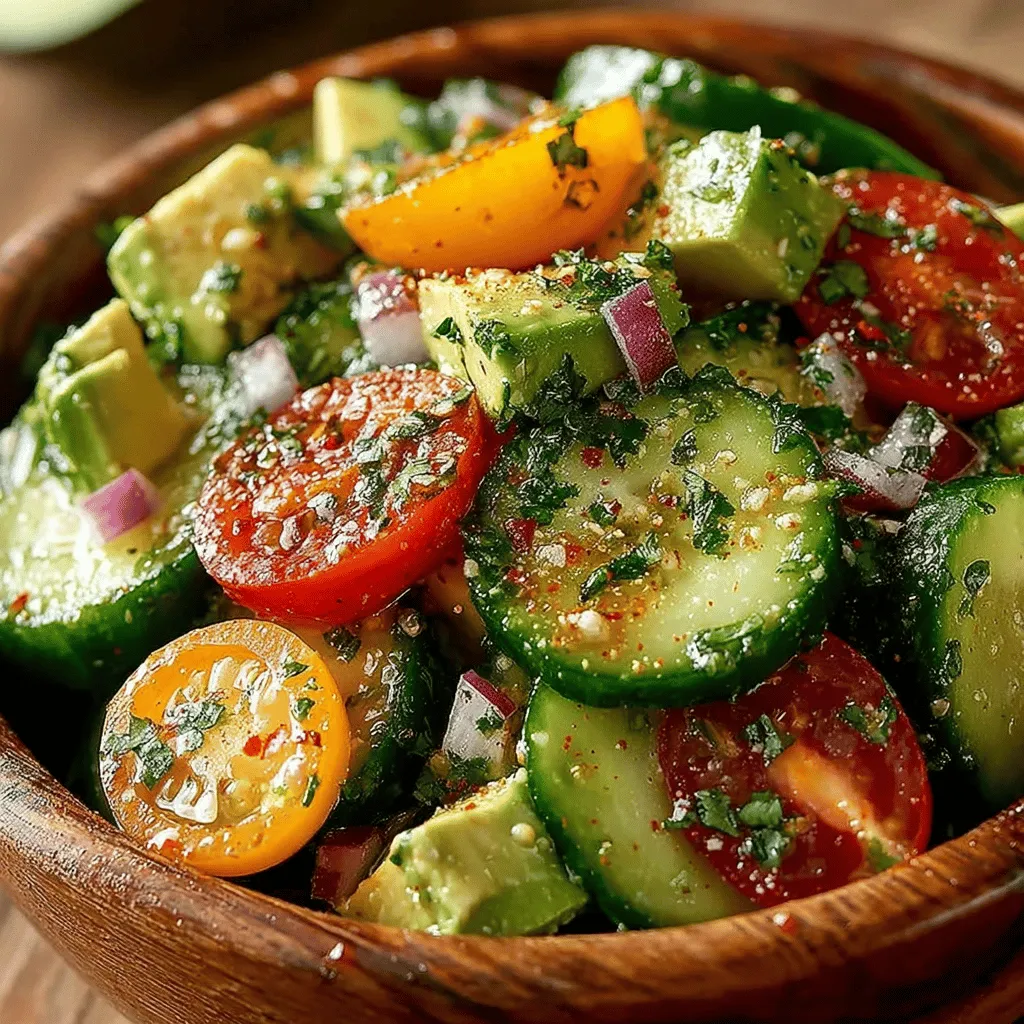 Welcome to the world of fresh and vibrant flavors with our Crisp & Creamy Cucumber Avocado Delight. This delightful dish encapsulates the essence of summer with its refreshing combination of crisp cucumbers and creamy avocados. Not only is it easy to prepare, but it also serves as a nutritional powerhouse, making it an excellent choice for a light lunch, a side dish, or even a healthy snack. The colorful ingredients come together to create a dish that is as pleasing to the eye as it is to the palate.