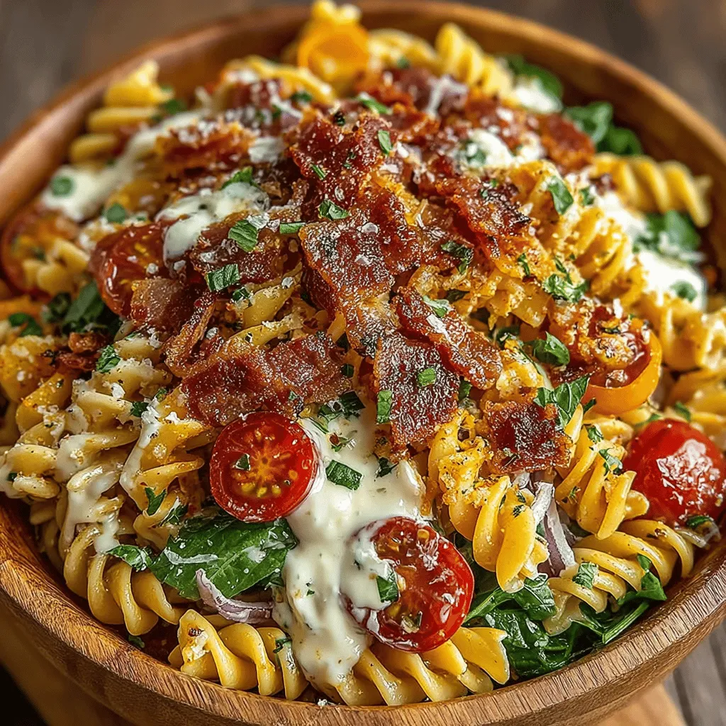 The inspiration for the Chilled BLT Delight Pasta Salad stems from the classic BLT sandwich, a favorite comfort food that has stood the test of time. The traditional combination of crispy bacon, fresh lettuce, and ripe tomatoes is not only delicious but also embodies the spirit of summer dining. By incorporating these beloved ingredients into a pasta salad, we create a dish that is both familiar and innovative, perfect for those who crave the flavors of a BLT but want something a little different.