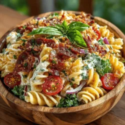 The inspiration for the Chilled BLT Delight Pasta Salad stems from the classic BLT sandwich, a favorite comfort food that has stood the test of time. The traditional combination of crispy bacon, fresh lettuce, and ripe tomatoes is not only delicious but also embodies the spirit of summer dining. By incorporating these beloved ingredients into a pasta salad, we create a dish that is both familiar and innovative, perfect for those who crave the flavors of a BLT but want something a little different.