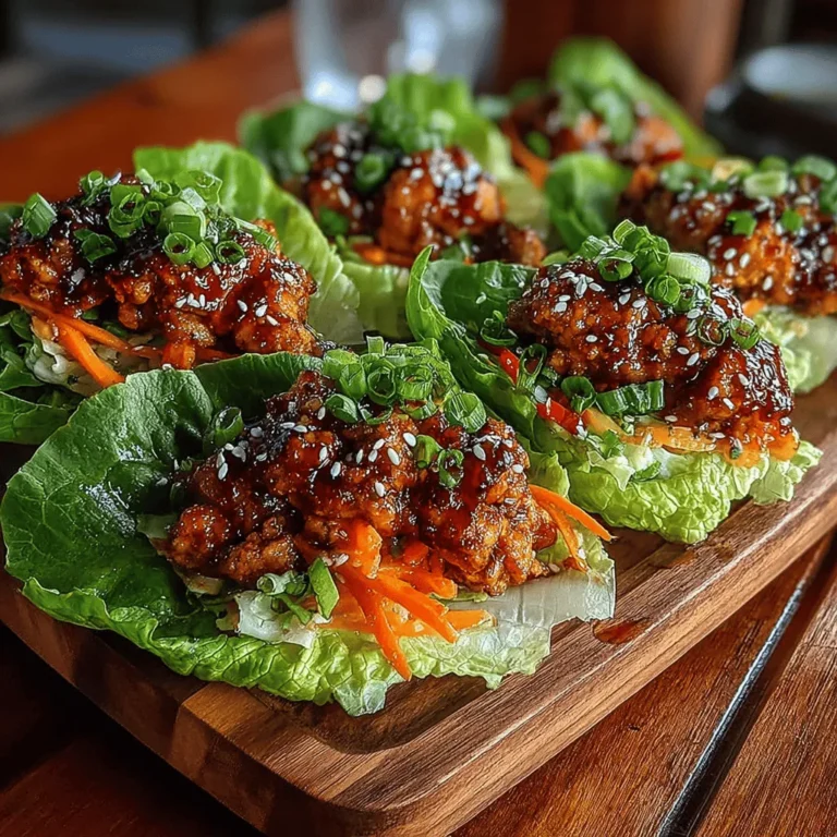 If you're on the hunt for a fresh and exciting dish that brings a burst of flavor and nutrition to the table, look no further than Cherry-Glazed Chicken Lettuce Wraps. This innovative recipe takes the beloved concept of lettuce wraps and elevates it with a sweet and savory cherry glaze that pairs beautifully with ground chicken. Ideal for a light lunch, a festive party appetizer, or a satisfying dinner option, these wraps are as appealing to the eye as they are to the palate.