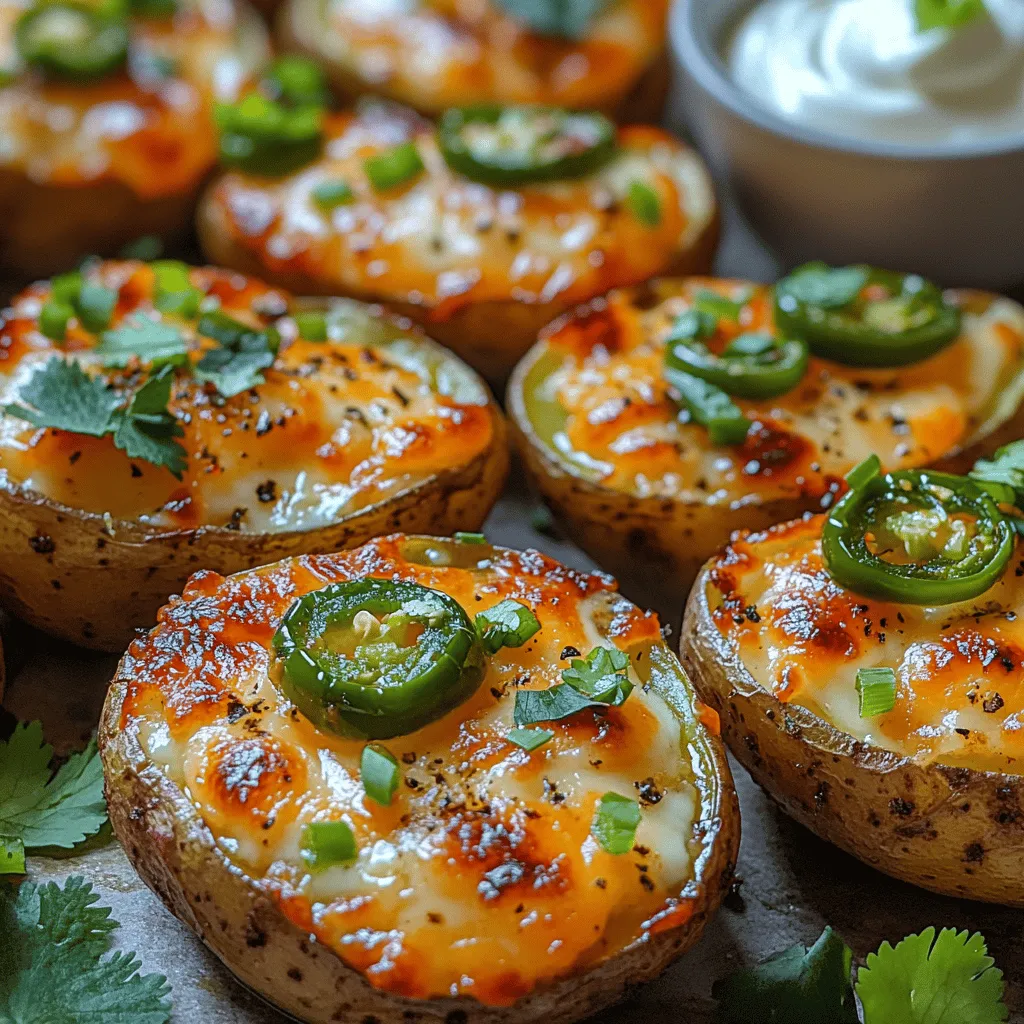 When it comes to appetizers that can truly steal the show, Spicy Mini Cheddar Jalapeño Potato Skins are at the top of the list. Whether you're hosting a game day gathering, a casual family dinner, or an intimate get-together with friends, these delicious bites are sure to impress. The combination of crispy, baked potato skins filled with a spicy, cheesy mixture creates a delightful symphony of flavors and textures that appeals to a wide range of palates. This recipe not only satisfies cravings for something savory but also offers a comforting familiarity, making it a beloved choice for any occasion.