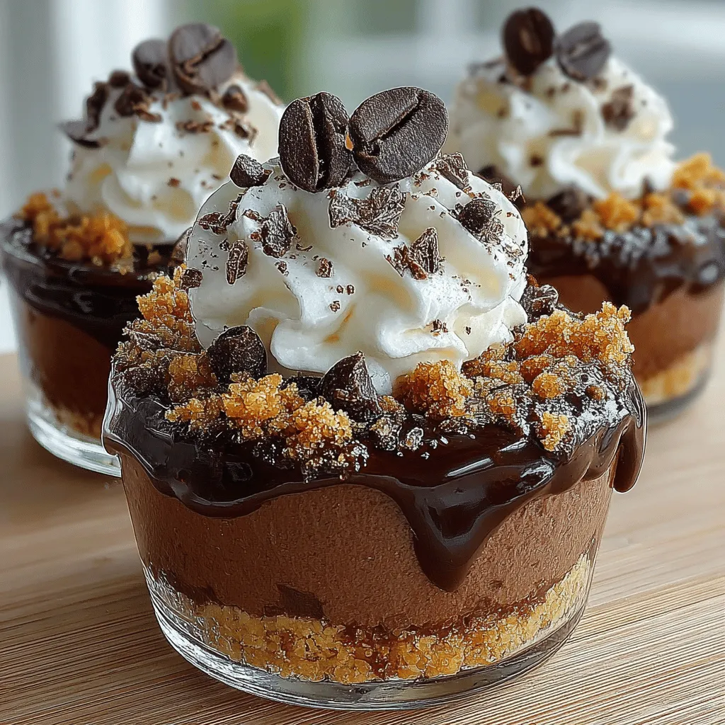 Coffee-flavored desserts have surged in popularity, captivating the taste buds of dessert lovers around the world. The rich, aromatic notes of coffee combined with the indulgent sweetness of chocolate create a flavor profile that’s both comforting and sophisticated. One delightful way to enjoy this delicious combination is through <strong>Frozen Chocolate Mocha Crumble Cups</strong>. This refreshing treat offers the perfect balance of coffee and chocolate flavors, making it an ideal dessert for warm days or any occasion that calls for a touch of indulgence.” /></p>
</p>
<p>As we step into the delightful world of Frozen Chocolate Mocha Crumble Cups, it’s time to dive deeper into the preparation, serving suggestions, and the versatility of this delicious dessert.</p>
</p>
<h2>Combining the Crumble Ingredients for Optimal Texture</h2>
</p>
<p>To achieve the perfect crumble topping, you’ll want to combine your dry ingredients—oats, almond flour, cocoa powder, and a pinch of salt—carefully. Start by mixing the oats and almond flour in a mixing bowl, ensuring that they are well integrated. The almond flour adds a nutty flavor while also contributing to a tender crumb, which is essential for the texture of your crumble.</p>
</p>
<p>Next, gradually incorporate the cocoa powder into the mix. This step is crucial, as cocoa powder brings a deep, rich chocolate flavor that complements the mocha layer beautifully. For added sweetness, sprinkle in your preferred sweetener, whether it be coconut sugar, agave, or a natural sweetener of your choice.</p>
</p>
<p>To bind the crumble together, drizzle in melted coconut oil or unsalted butter. Using a fork, mix the ingredients until they resemble coarse crumbs. This technique prevents the crumble from becoming too dense, ensuring a delightful crunch that contrasts nicely with the creamy mocha layer below.</p>
</p>
<p>Finally, don’t forget to taste the mixture. This is your opportunity to adjust sweetness or chocolate intensity according to your preference. Once you achieve the desired flavor, proceed to the next step in the assembly process.</p>
</p>
<h2>Pressing the Topping Down</h2>
</p>
<p>An often-overlooked step in preparing crumble toppings is the importance of pressing them down firmly into the chocolate mocha layer. This action ensures that the crumble sticks together and doesn’t crumble away when you take a bite. Using the back of a spoon or your fingertips, gently but firmly press the mixture into the mocha layer, creating a cohesive structure for your cups.</p>
</p>
<p>Additionally, this pressing technique helps the flavors meld together, allowing the chocolate mocha to absorb some of the rich crumble essence. The result is a beautifully textured dessert that holds its shape well, making for an enticing presentation when served.</p>
</p>
<h2>Final Freezing Process</h2>
</p>
<p>Once your layers are assembled, it’s time for the final freezing process. This step is critical as it allows the flavors to meld and the textures to solidify. Place your assembled cups in the freezer for at least three to four hours, or until they are completely firm. This ensures that when you serve them, they hold their shape and provide a satisfying bite.</p>
</p>
<p>For best results, avoid the temptation to rush this step. If the cups are not properly frozen, they may become too soft and lose their delightful layers. To check for doneness, gently press on the top of a cup; it should feel solid.</p>
</p>
<p>If you’re looking to serve them soon, a quick tip is to freeze them overnight. This way, you can enjoy them at your convenience, ready to impress guests or treat yourself.</p>
</p>
<h2>Tips for Achieving the Perfect Consistency for Serving</h2>
</p>
<p>When it comes time to serve your Frozen Chocolate Mocha Crumble Cups, achieving the right consistency is key. If they’ve been in the freezer for an extended period, consider letting them sit at room temperature for about 5 to 10 minutes before serving. This brief thawing period allows the dessert to soften just enough so that each bite is creamy and easy to eat without losing its structure.</p>
</p>
<p>If you find the cups are too hard, you can also place them in the refrigerator for a shorter period—about 15 to 20 minutes. This method helps them warm slightly without becoming too soft, ensuring an enjoyable texture.</p>
</p>
<h2>Serving Suggestions</h2>
</p>
<p>When it comes to serving Frozen Chocolate Mocha Crumble Cups, presentation is everything. Start by carefully removing the cups from their molds, if applicable, and place them on a decorative plate or individual dessert dishes.</p>
</p>
<h3>Creative Garnishing Ideas</h3>
</p>
<p>Garnishing your dessert not only enhances its visual appeal but also adds layers of flavor. Here are some creative ideas for garnishing:</p>
</p>
<p>– Drizzle with warm chocolate sauce or a homemade espresso syrup for an added touch of indulgence.</p>
<p>– Top with whipped coconut cream or whipped cream for a creamy contrast.</p>
<p>– Sprinkle with cocoa powder or finely grated dark chocolate for a sophisticated touch.</p>
<p>– Add a few coffee beans or chocolate shavings on top for an extra pop of flavor and elegance.</p>
</p>
<h3>Beverage Pairing Suggestions</h3>
</p>
<p>To elevate your dessert experience, consider pairing the Frozen Chocolate Mocha Crumble Cups with complementary beverages. A freshly brewed cup of coffee can enhance the rich mocha flavor, while a tall glass of cold milk or a nut-based milk alternative provides a refreshing counterbalance. For a more decadent experience, try serving it alongside a scoop of vanilla bean ice cream or a rich mocha-flavored drink.</p>
</p>
<h2>Nutritional Considerations</h2>
</p>
<p>Understanding the nutritional aspects of your ingredients can enhance your enjoyment of Frozen Chocolate Mocha Crumble Cups.</p>
</p>
<h3>Overview of Ingredients</h3>
</p>
<p>– <strong>Coconut Milk</strong>: A key ingredient in the mocha layer, coconut milk is rich in healthy fats and can provide a creamy texture without dairy. It also contains medium-chain triglycerides (MCTs), which may support metabolism.</p>
</p>
<p>– <strong>Dark Chocolate</strong>: The use of high-quality dark chocolate not only elevates the flavor but also offers health benefits, including antioxidants that support heart health and mood improvement.</p>
</p>
<h3>Dietary Modifications</h3>
</p>
<p>For those with dietary restrictions, the recipe offers flexibility. If you’re looking to make it vegan, ensure that all ingredients are plant-based. For gluten-free options, use certified gluten-free oats and almond flour. Additionally, if you’re concerned about sugar intake, you can substitute the sweetener with a sugar alternative like stevia or erythritol.</p>
</p>
<h2>The Versatility of Frozen Chocolate Mocha Crumble Cups</h2>
</p>
<p>One of the greatest joys of cooking is experimenting with flavors and ingredients. This Frozen Chocolate Mocha Crumble Cup recipe is no exception. Here are a few variations to consider:</p>
</p>
<h3>Flavor Variations</h3>
</p>
<p>– <strong>Mint Chocolate Mocha</strong>: Add a few drops of peppermint extract to the mocha layer for a refreshing twist.</p>
<p>– <strong>Hazelnut Mocha</strong>: Incorporate hazelnut spread into the chocolate layer for a delightful nutty flavor.</p>
<p>– <strong>Caramel Swirl</strong>: Drizzle caramel sauce between the layers for a sweet contrast.</p>
</p>
<h3>Seasonal Adaptations</h3>
</p>
<p>– <strong>Fall Flavors</strong>: Introduce warm spices like cinnamon, nutmeg, or pumpkin spice to the mocha layer for a seasonal twist.</p>
<p>– <strong>Summer Fruits</strong>: Top the cups with fresh berries or sliced bananas for a fruity addition that brightens the dessert.</p>
</p>
<h3>Occasional Suitability</h3>
</p>
<p>Whether you’re hosting a casual get-together or celebrating a special occasion, Frozen Chocolate Mocha Crumble Cups are perfect for all gatherings. They can be a showstopper at parties, a delightful family dessert, or a refreshing treat on a hot summer day.</p>
</p>
<h2>Conclusion</h2>
</p>
<p>The experience of making and enjoying Frozen Chocolate Mocha Crumble Cups is a delightful journey into the world of chocolate and coffee. The rich layers of flavor, coupled with the satisfying texture of the crumble, create a dessert that is hard to resist.</p>
</p>
<p>As you explore this recipe, feel encouraged to make it your own by experimenting with flavors and toppings. The joy of combining chocolate and coffee in a creative format is a celebration of culinary artistry that can be shared with family and friends. Make these cups a part of your dessert repertoire, and they are sure to become a personal favorite. Enjoy the delicious journey of creating and indulging in these exquisite Frozen Chocolate Mocha Crumble Cups!</p>
</div>