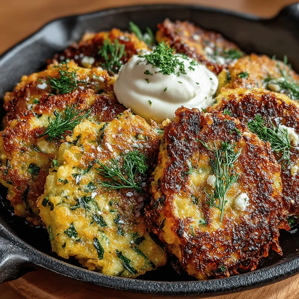 Zucchini fritters are a delightful addition to any meal, offering a versatile dish that can be enjoyed as a snack, a side, or even a main course. Their light, crispy texture combined with the zesty flavors of fresh ingredients makes them an appealing option for various occasions, from family dinners to summer picnics. The highlight of this particular recipe is the harmonious blend of garden-fresh zucchini, tangy feta cheese, and aromatic dill, creating a zesty experience that is as flavorful as it is nutritious.