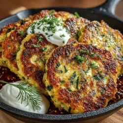 Zucchini fritters are a delightful addition to any meal, offering a versatile dish that can be enjoyed as a snack, a side, or even a main course. Their light, crispy texture combined with the zesty flavors of fresh ingredients makes them an appealing option for various occasions, from family dinners to summer picnics. The highlight of this particular recipe is the harmonious blend of garden-fresh zucchini, tangy feta cheese, and aromatic dill, creating a zesty experience that is as flavorful as it is nutritious.