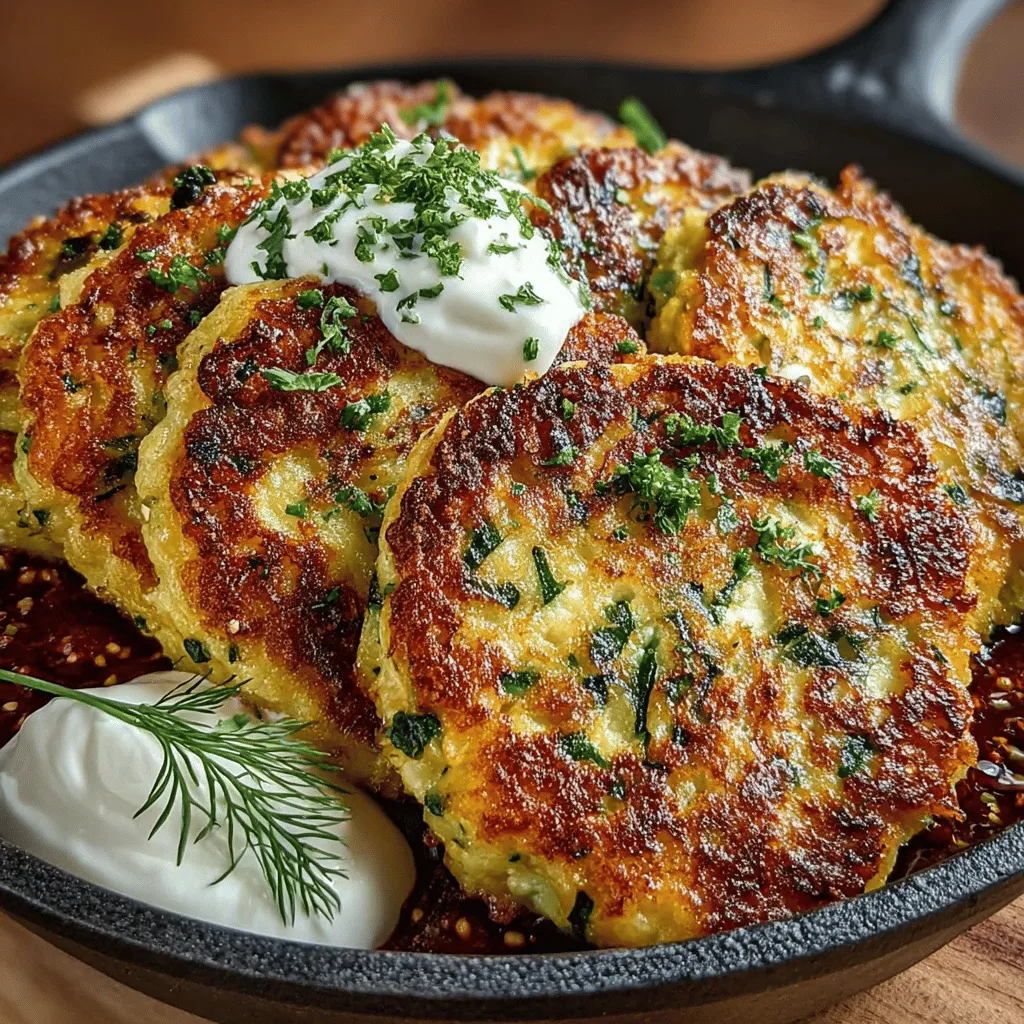 Zucchini fritters are a delightful addition to any meal, offering a versatile dish that can be enjoyed as a snack, a side, or even a main course. Their light, crispy texture combined with the zesty flavors of fresh ingredients makes them an appealing option for various occasions, from family dinners to summer picnics. The highlight of this particular recipe is the harmonious blend of garden-fresh zucchini, tangy feta cheese, and aromatic dill, creating a zesty experience that is as flavorful as it is nutritious.