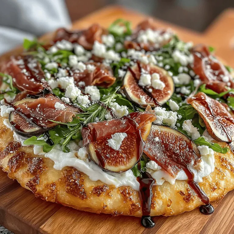 The Fig & Prosciutto Delight Pizza is not just another pizza; it's a culinary masterpiece that harmoniously marries sweet, savory, and rich flavors in a single dish. This gourmet yet simple pizza elevates the traditional pizza experience and transforms it into a dining occasion. The allure of fresh, high-quality ingredients comes alive in every bite, making it an ideal choice for a cozy family dinner or an elegant gathering with friends. Whether you're hosting a casual get-together or simply treating yourself to a delightful meal, this pizza promises to impress with its exquisite balance of textures and flavors.