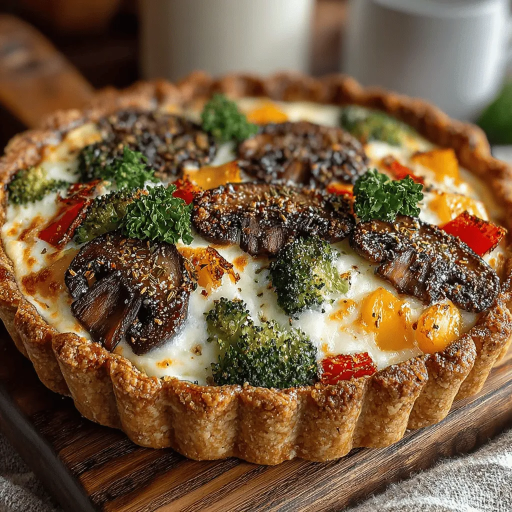 When preparing your Harvest Veggie Quiche, the way you pour the egg mixture is crucial for achieving a visually appealing and delicious result. Pour the mixture slowly and deliberately over the vegetables. This method allows the egg mixture to seep evenly throughout the vegetables rather than creating an uneven distribution or disturbing the carefully arranged layers. By taking your time with this step, you ensure that every slice of your quiche contains a delightful combination of flavors and textures, enhancing the overall eating experience.