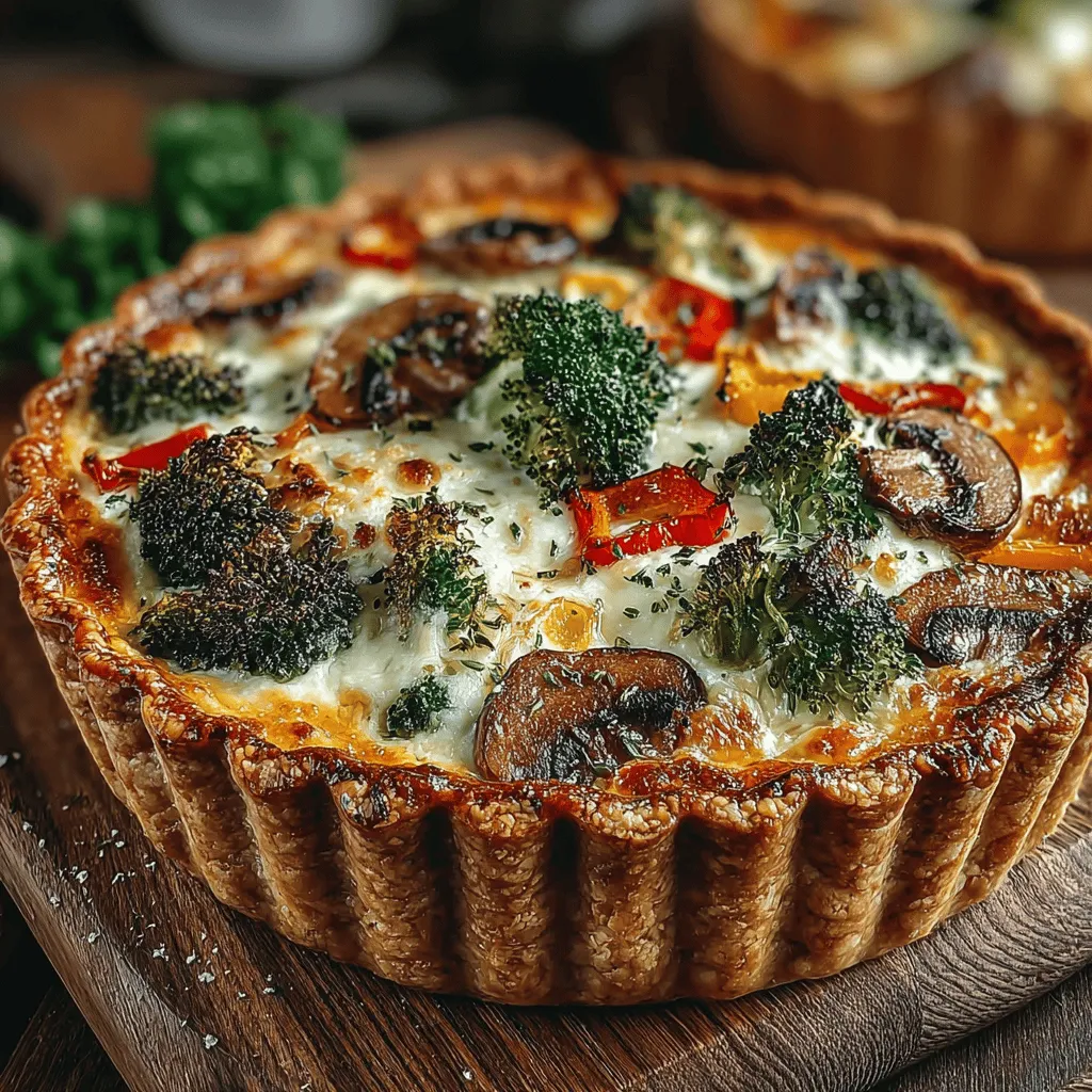 When preparing your Harvest Veggie Quiche, the way you pour the egg mixture is crucial for achieving a visually appealing and delicious result. Pour the mixture slowly and deliberately over the vegetables. This method allows the egg mixture to seep evenly throughout the vegetables rather than creating an uneven distribution or disturbing the carefully arranged layers. By taking your time with this step, you ensure that every slice of your quiche contains a delightful combination of flavors and textures, enhancing the overall eating experience.
