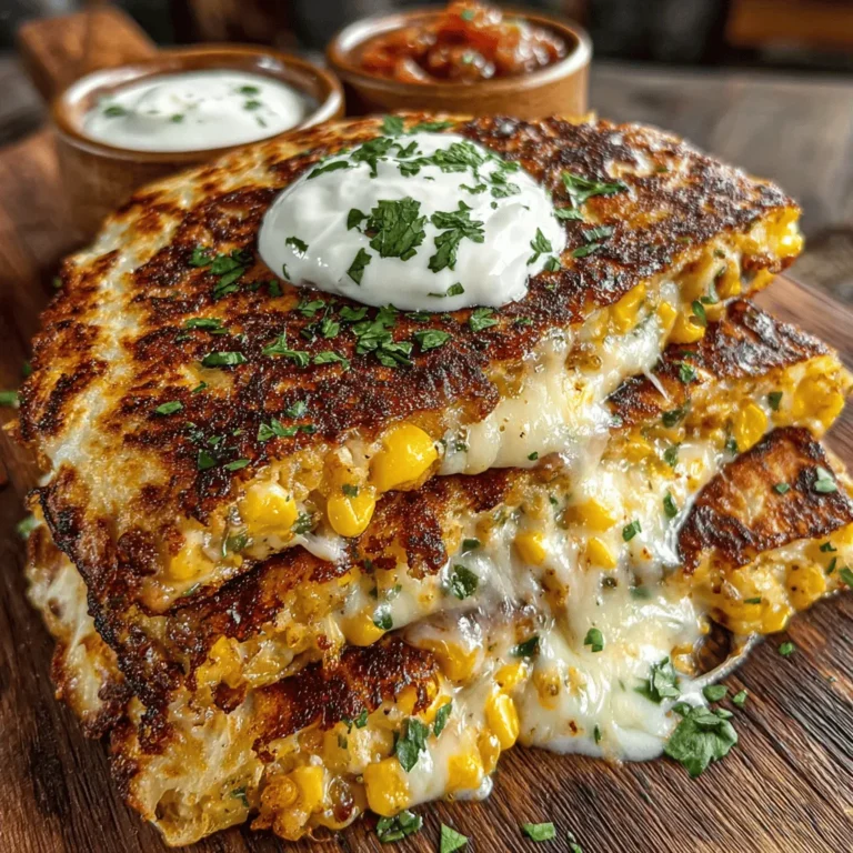 Quesadillas have earned their place as one of the most beloved dishes in Mexican cuisine, celebrated for their versatility and ease of preparation. Whether served as a snack, appetizer, or main course, these delectable creations offer endless possibilities for customization. Among the myriad of quesadilla recipes, Cheesy Green Chili Corn Quesadillas stand out as a particularly flavorful option that marries the sweetness of corn with the richness of melted cheese and the kick of green chilies. This recipe is not only simple but also delivers a delightful taste experience that is sure to please both kids and adults alike.